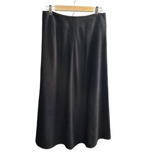 Talbots Petites Black Stretch Midi Skirt Size 10P Soft Suede Feel Classic A-Line